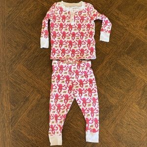 ROLLER RABBIT 12-18m pink monkey pajamas EUC!